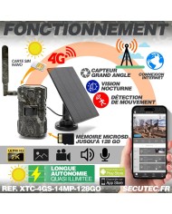 Caméra solaire de chasse 4G vidéo UHD 2K et photo 14 Mpx vision nocturne longue autonomie audio vidéo en direct détection de mou Caméra solaire de chasse 4G vidéo UHD 2K et photo 14 Mpx vision nocturne longue autonomie audio vidéo en direct détection de mou