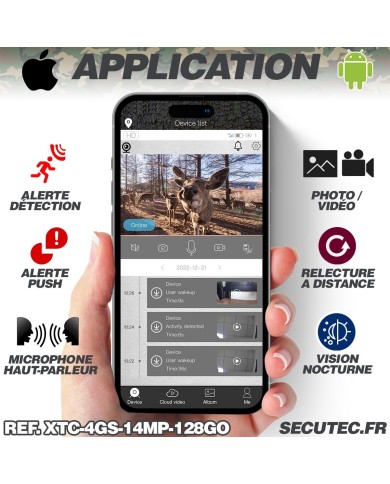 Caméra solaire de chasse 4G vidéo UHD 2K et photo 14 Mpx vision nocturne longue autonomie audio vidéo en direct détection de mou Caméra solaire de chasse 4G vidéo UHD 2K et photo 14 Mpx vision nocturne longue autonomie audio vidéo en direct détection de mou