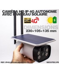 Caméra solaire IP GSM 4G HD 1080P, waterproof, Infrarouge, accès à distance via iPhone, Android et PC