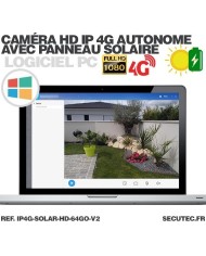 Caméra solaire IP GSM 4G HD 1080P, waterproof, Infrarouge, accès à distance via iPhone, Android et PC