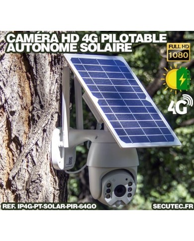 Caméra pilotable solaire IP GSM 4G HD 1080P waterproof Infrarouge accès à distance via iPhone Android 64 Go inclus Caméra pilotable solaire IP GSM 4G HD 1080P waterproof Infrarouge accès à distance via iPhone Android 64 Go inclus