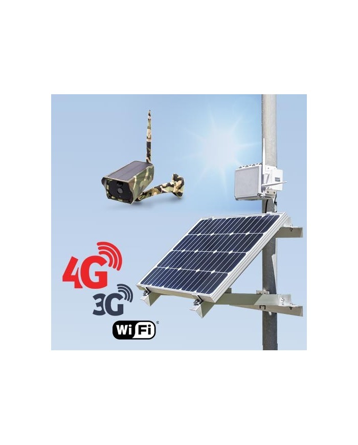 Kit vidéosurveillance 3G 4G autonome solaire avec une caméra camouflage solaire Wi-Fi HD 1080P