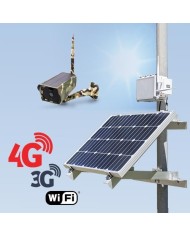 Kit vidéosurveillance 3G 4G autonome solaire avec une caméra camouflage solaire Wi-Fi HD 1080P