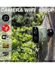 Smart caméra camouflage WIFI HD 1080P longue autonomie détection de mouvement et audio bidirectionnel sur carte micro SD 128GO