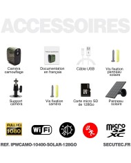 Smart caméra solaire camouflage alarme WIFI HD 1080P 128Go longue autonomie détection de mouvement et audio bidirectionnel