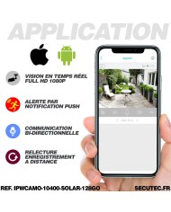 Smart caméra solaire camouflage alarme WIFI HD 1080P 128Go longue autonomie détection de mouvement et audio bidirectionnel