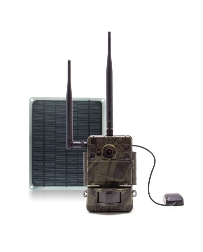 Caméra de chasse 4G UHD 4K IR invisible GPS avec panneau solaire Caméra de chasse 4G UHD 4K IR invisible GPS avec panneau solaire