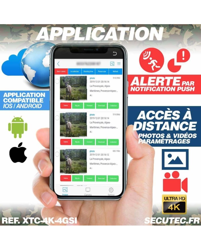 Caméra de chasse 4G UHD 4K IR invisible GPS avec panneau solaire Caméra de chasse 4G UHD 4K IR invisible GPS avec panneau solaire