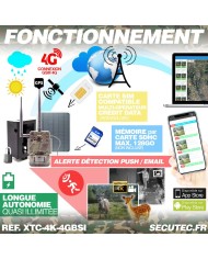 Caméra de chasse 4G Ultra HD 4K IR invisible GPS avec box anti-vandale et panneau solaire