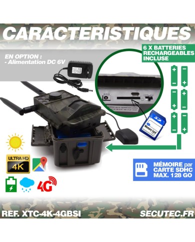 Caméra de chasse 4G Ultra HD 4K IR invisible GPS avec box anti-vandale et panneau solaire Caméra de chasse 4G Ultra HD 4K IR invisible GPS avec box anti-vandale et panneau solaire