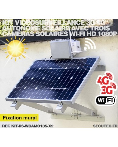 Kit de vidéosurveillance 3G 4G autonome solaire avec 2 caméras camouflages solaires WIFI très longue autonomie Kit de vidéosurveillance 3G 4G autonome solaire avec 2 caméras camouflages solaires WIFI très longue autonomie