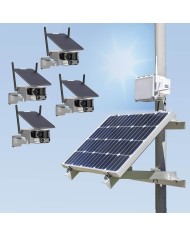 Kit vidéo surveillance 3G 4G autonome solaire avec quatre caméras solaire WiFi Ultra grand angle double objectifs UHD 4K 8MP dét Kit vidéo surveillance 3G 4G autonome solaire avec quatre caméras solaire WiFi Ultra grand angle double objectifs UHD 4K 8MP dét