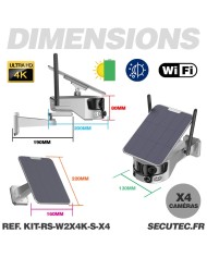 Kit vidéo surveillance 3G 4G autonome solaire avec quatre caméras solaire WiFi Ultra grand angle double objectifs UHD 4K 8MP dét Kit vidéo surveillance 3G 4G autonome solaire avec quatre caméras solaire WiFi Ultra grand angle double objectifs UHD 4K 8MP dét