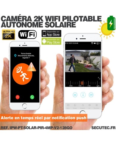 Caméra pilotable solaire IP WIFI UHD 2K 4Mpx waterproof infrarouge detection humaine accès à distance via iphone android detecti Caméra pilotable solaire IP WIFI UHD 2K 4Mpx waterproof infrarouge detection humaine accès à distance via iphone android detecti