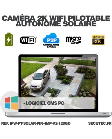 Caméra pilotable solaire IP WIFI UHD 2K 4Mpx waterproof infrarouge detection humaine accès à distance via iphone android detecti Caméra pilotable solaire IP WIFI UHD 2K 4Mpx waterproof infrarouge detection humaine accès à distance via iphone android detecti