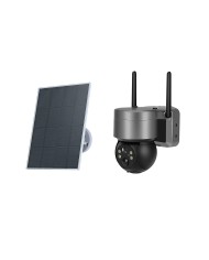 Caméra gris sidéral pilotable solaire IP WiFi UHD 2K 4Mpx waterproof infrarouge detection humaine