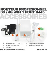 Kit de 4 cameras pilotables solaires WiFi UHD 2K 4MP avec routeur 3G/4G detection humaine 128Go