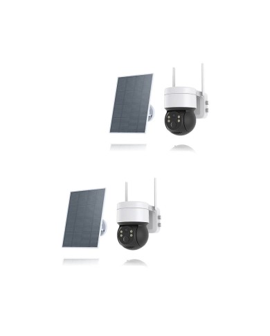 Kit de 2 caméras pilotable solaires WiFi UHD 2K 4MP infrarouge detection humaine 128Go Kit de 2 caméras pilotable solaires WiFi UHD 2K 4MP infrarouge detection humaine 128Go