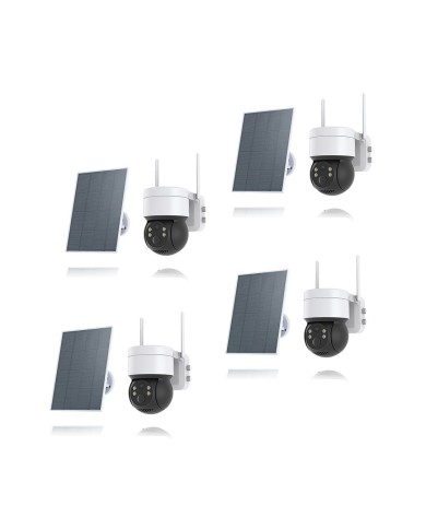 Kit de 4 caméras pilotable solaires WiFi UHD 2K 4MP infrarouge detection humaine 128Go Kit de 4 caméras pilotable solaires WiFi UHD 2K 4MP infrarouge detection humaine 128Go