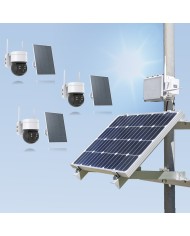 Kit videosurveillance 3G 4G autonome solaire waterproof avec 3 caméras solaires WIFI UHD 2K 4MP detection humaine 128Go