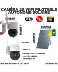 Kit videosurveillance 3G 4G autonome solaire waterproof avec 3 caméras solaires WIFI UHD 2K 4MP detection humaine 128Go