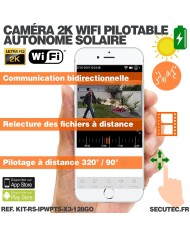 Kit videosurveillance 3G 4G autonome solaire waterproof avec 3 caméras solaires WIFI UHD 2K 4MP detection humaine 128Go