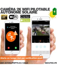 Kit videosurveillance 3G 4G autonome solaire waterproof avec 4 caméras solaires WIFI UHD 2K 4MP detection humaine 128Go