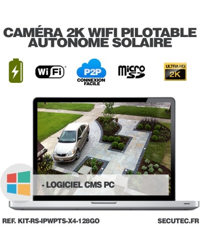 Kit videosurveillance 3G 4G autonome solaire waterproof avec 4 caméras solaires WIFI UHD 2K 4MP detection humaine 128Go Kit videosurveillance 3G 4G autonome solaire waterproof avec 4 caméras solaires WIFI UHD 2K 4MP detection humaine 128Go