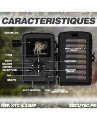 Camera de chasse autonome solaire photo 32 Mpx vidéo audio Full HD vision nocturne invisible étanche IP66