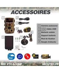 Camera de chasse autonome solaire photo 32 Mpx vidéo audio Full HD vision nocturne invisible étanche IP66