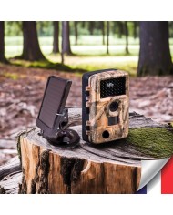 Camera de chasse autonome solaire photo 32 Mpx vidéo audio Full HD vision nocturne invisible étanche IP66 avec connexion Wi-Fi d