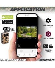 Camera de chasse autonome solaire photo 32 Mpx vidéo audio Full HD vision nocturne invisible étanche IP66 avec connexion Wi-Fi d