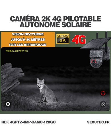 Caméra camouflage pilotable solaire 4G UHD 2K 4Mpx alerte sirène waterproof  infrarouge detection de mouvement Caméra camouflage pilotable solaire 4G UHD 2K 4Mpx alerte sirène waterproof  infrarouge detection de mouvement