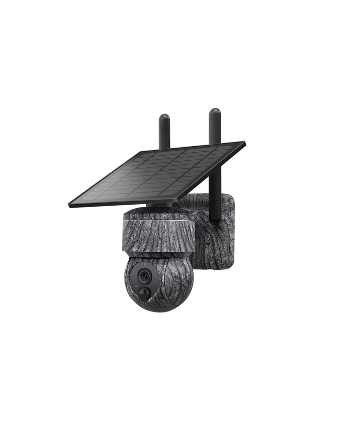 Caméra camouflage pilotable solaire 4G UHD 2K 4Mpx alerte sirène waterproof  infrarouge detection de mouvement