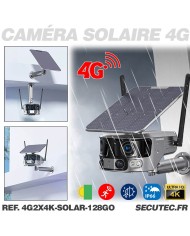 Caméra solaire 4G Ultra grand angle double objectifs UHD 4K 8MP détection de mouvement avec alerte sirène waterproof 128Go Caméra solaire 4G Ultra grand angle double objectifs UHD 4K 8MP détection de mouvement avec alerte sirène waterproof 128Go