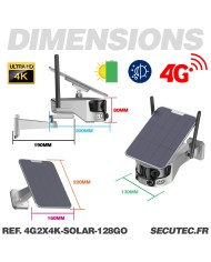 Caméra solaire 4G Ultra grand angle double objectifs UHD 4K 8MP détection de mouvement avec alerte sirène waterproof 128Go Caméra solaire 4G Ultra grand angle double objectifs UHD 4K 8MP détection de mouvement avec alerte sirène waterproof 128Go