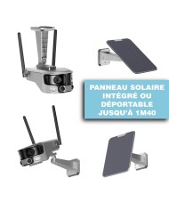 Caméra solaire 4G Ultra grand angle double objectifs UHD 4K 8MP détection de mouvement avec alerte sirène waterproof 128Go Caméra solaire 4G Ultra grand angle double objectifs UHD 4K 8MP détection de mouvement avec alerte sirène waterproof 128Go