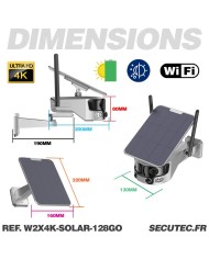 Caméra solaire WiFi Ultra grand angle double objectifs UHD 4K 8MP détection de mouvement avec alerte sirène waterproof 128Go Caméra solaire WiFi Ultra grand angle double objectifs UHD 4K 8MP détection de mouvement avec alerte sirène waterproof 128Go