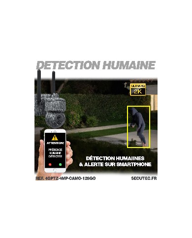 Caméra camouflage pilotable solaire 4G UHD 2K 4Mpx alerte sirène waterproof  infrarouge detection de mouvement Caméra camouflage pilotable solaire 4G UHD 2K 4Mpx alerte sirène waterproof  infrarouge detection de mouvement