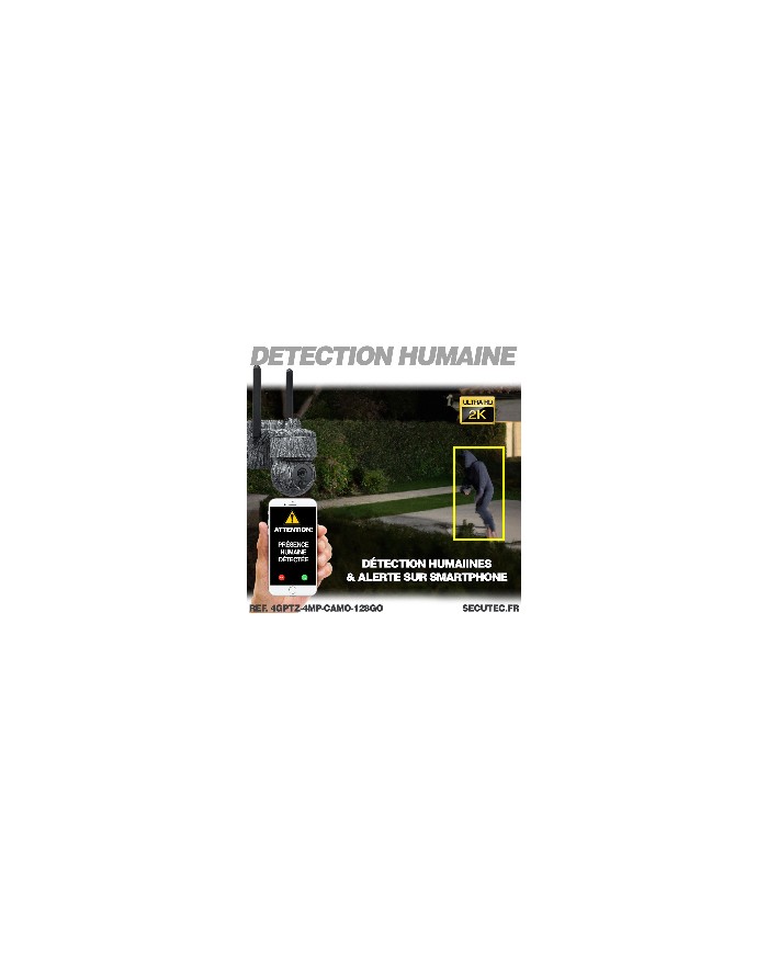 Caméra camouflage pilotable solaire 4G UHD 2K 4Mpx alerte sirène waterproof  infrarouge detection de mouvement