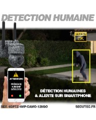 Caméra camouflage pilotable solaire 4G UHD 2K 4Mpx alerte sirène waterproof  infrarouge detection de mouvement