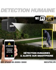 Caméra WiFi noire 2K infrarouge invisible batterie ultra longue autonomie détection de mouvement et humaine 128Go Caméra WiFi noire 2K infrarouge invisible batterie ultra longue autonomie détection de mouvement et humaine 128Go