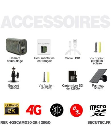 Camera camouflage 4G solaire UHD 2K infrarouge invisible ultra longue autonomie detection de mouvement et humaine 128Go Camera camouflage 4G solaire UHD 2K infrarouge invisible ultra longue autonomie detection de mouvement et humaine 128Go
