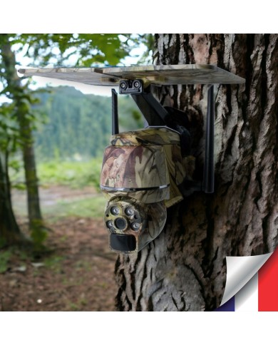 Caméra camouflage pilotable solaire 4G Ultra HD 2K alerte détection humaine AI Caméra camouflage pilotable solaire 4G Ultra HD 2K alerte détection humaine AI