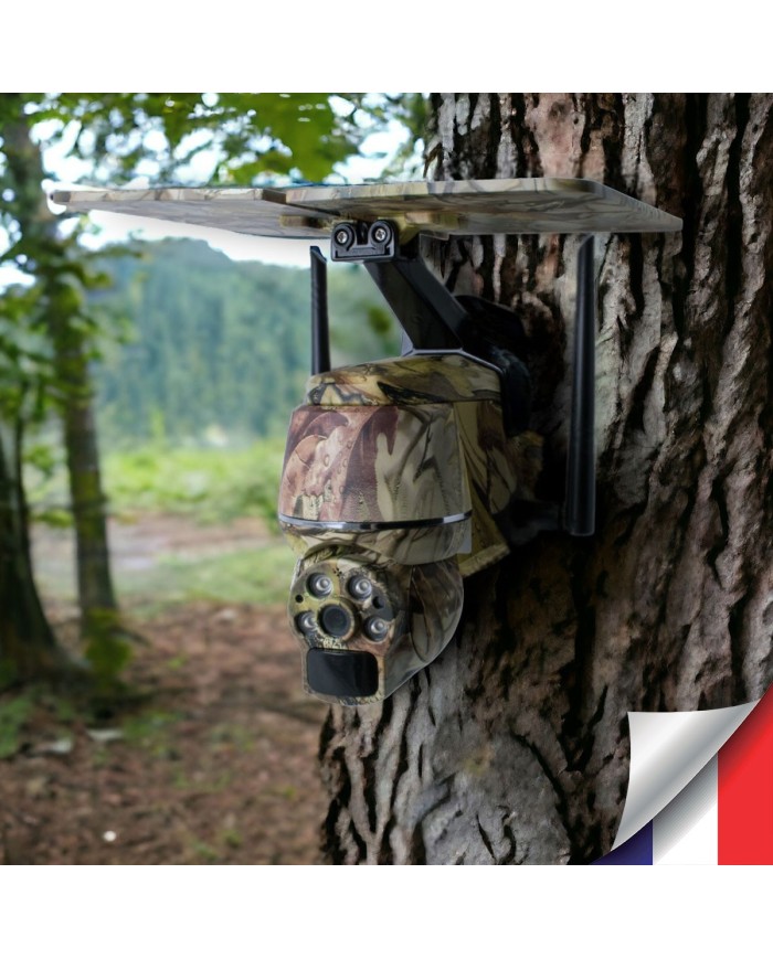 Caméra camouflage pilotable solaire 4G Ultra HD 2K alerte détection humaine AI Caméra camouflage pilotable solaire 4G Ultra HD 2K alerte détection humaine AI