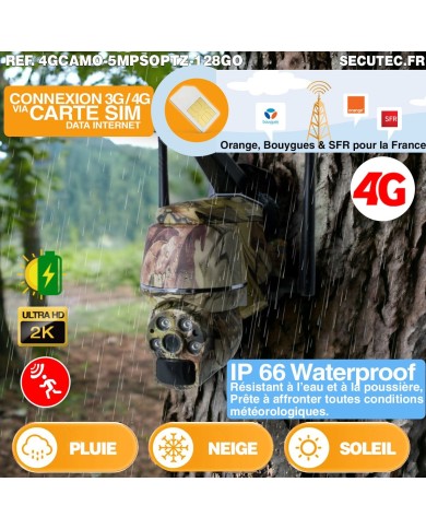 Caméra camouflage pilotable solaire 4G Ultra HD 2K alerte détection humaine AI Caméra camouflage pilotable solaire 4G Ultra HD 2K alerte détection humaine AI