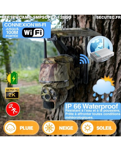 Caméra camouflage pilotable solaire WiFi Ultra HD 2K alerte détection humaine AI Caméra camouflage pilotable solaire WiFi Ultra HD 2K alerte détection humaine AI