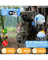 Caméra camouflage pilotable solaire WiFi Ultra HD 2K alerte détection humaine AI