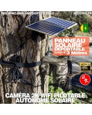 Caméra camouflage pilotable solaire WiFi Ultra HD 2K alerte détection humaine AI
