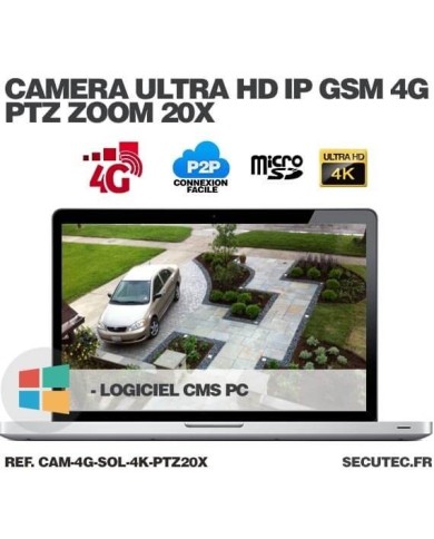 Kit vidéosurveillance 24h sur 24h caméra 4G 4K pilotable solaire Zoom X20 autonome waterproof 128Go Kit vidéosurveillance 24h sur 24h caméra 4G 4K pilotable solaire Zoom X20 autonome waterproof 128Go